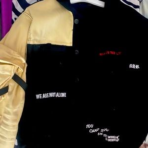 Embellished NYC denim/Cargo Jacket